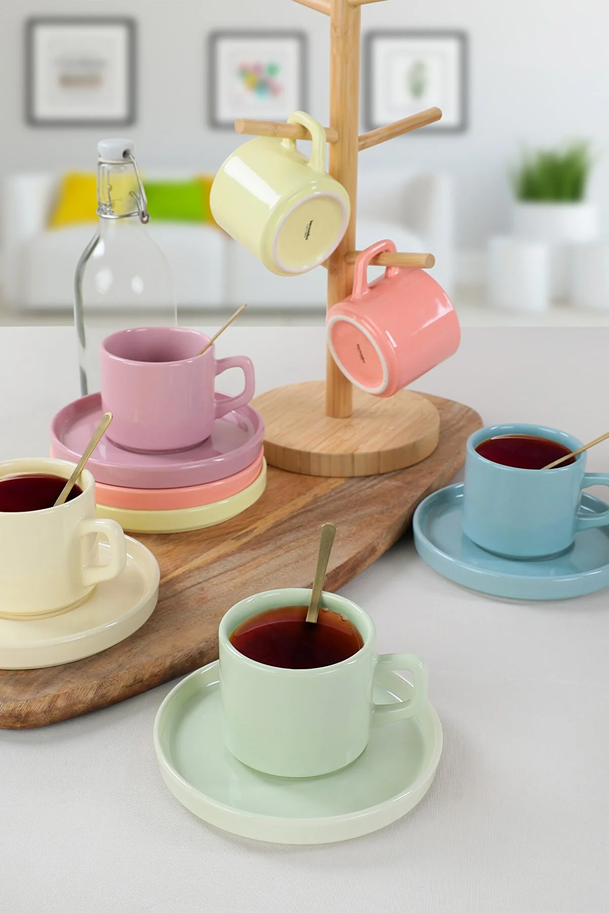 Keramika Renkli Çay Bardağı